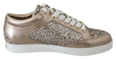 Jimmy Choo Ballet Pink Glitter Leather Sneakers -   -  Jimmy Choo.